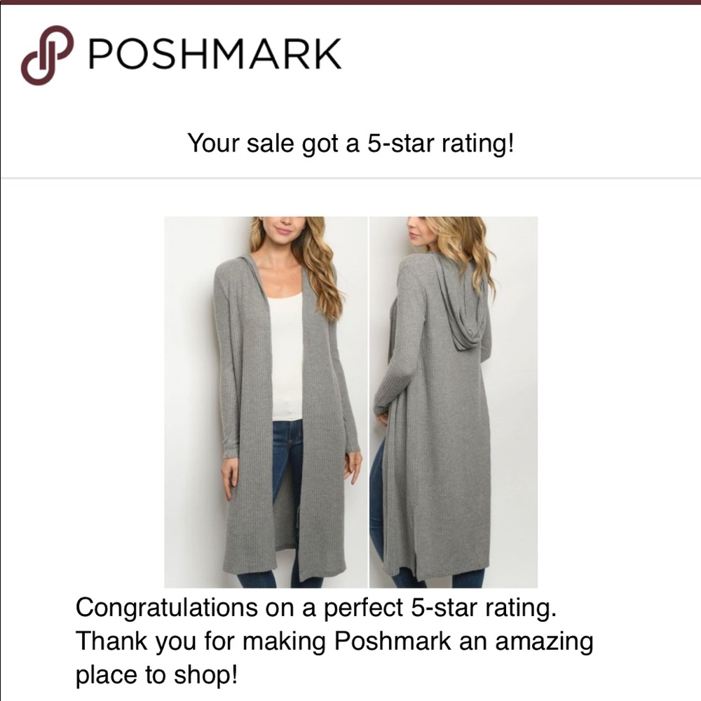GREY HOODED CARDIGAN / DUSTER - Picture 10 of 10